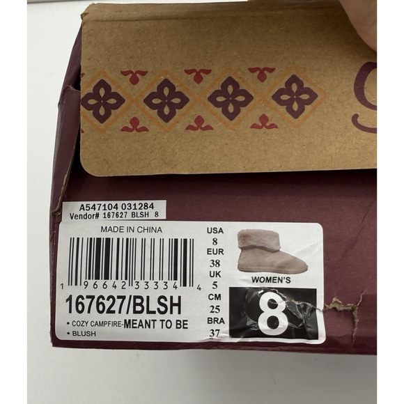 Skechers Campfire Slipper Bootie Boot Blush Pink Faux Fur Size 8 Memory Foam - Picture 6 of 12